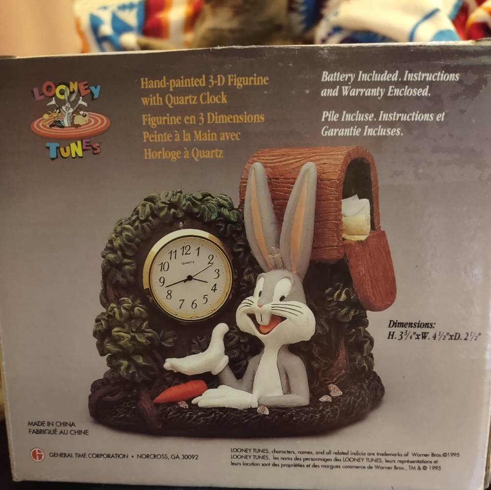 Warner Bros. Brown and White Cartoon Rabbit Wall Clock